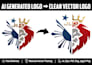 convert chatgpt ai generated logo to vector and fix flaws